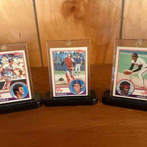 Engel Baseball Karten Display – 1980er Jahre Legenden Lynn, Boone, Carew – einzigartiges Geschenk für Papa, Fanhöhle, Büro oder Geburtstag.
