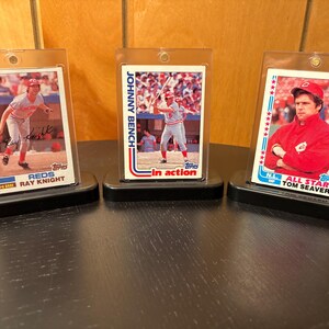 Espositore di figurine da baseball dei Reds: leggende degli anni '70 e '80 Knight, Bench, Seaver: regalo unico per papà, fan room, ufficio o compleanno.