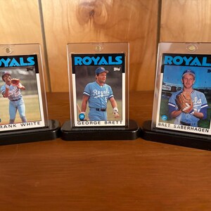 Espositore di figurine da baseball dei Royals: leggende degli anni '80 White, Brett, Saberhagen: regalo unico per papà, fan room, ufficio o compleanno.