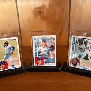 Espositore di figurine da baseball dei Brewers: leggende degli anni '80 Fingers, Molitor, Cooper: regalo unico per papà, fan room, ufficio o compleanno.