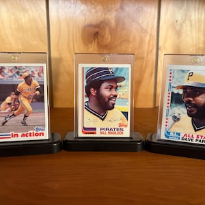 Espositore di figurine da baseball dei Pirates: leggende degli anni '80 Stargell, Madlock, Parker: regalo unico per papà, fan room, ufficio o compleanno.