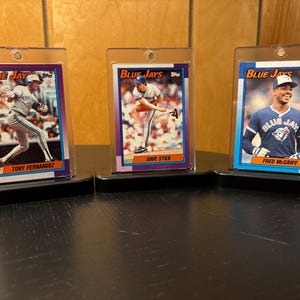 Espositore di figurine da baseball dei Blue Jays: leggende degli anni '80 Fernandez, McGriff, Stieb: regalo unico per papà, fan room, ufficio o compleanno.