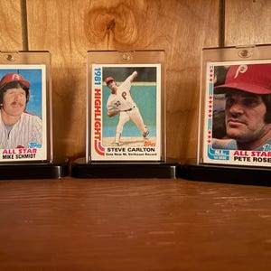 Esposizione di figurine dei Phillies da baseball: leggende degli anni '80 Rose, Carlton, Schmidt: regalo unico per papà, fan room, ufficio o compleanno.