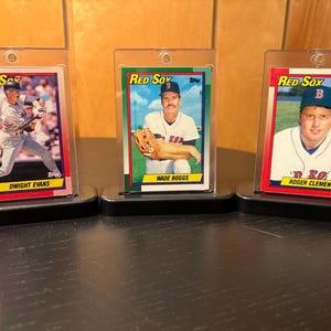 Espositore di figurine dei Red Sox da baseball: leggende degli anni '80 Evans, Boggs, Clemens: un regalo unico per papà, fan room, ufficio o compleanno.