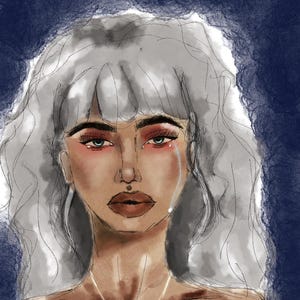 Salt Water Eyes | Digital Art Print for Heartbreak & Healing
