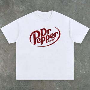 Dr Pepper T-shirt – vintage Soda-logoshirt – oversized uniseks wit T-shirt – retro jaren 90 Y2K esthetiek – graphic streetwear merkmerchandise