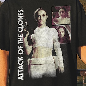 Padme Amidala Bootleg TShirt – Vintage Star Wars Tee, Attack of the Clones Shirt, Retro Movie Graphic, Revenge of the Sith, Star Wars Gift