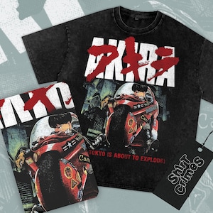 Akira Acid Wash T-Shirt – Vintage Anime Graphic Tee | Oversized Neo-Tokyo Shirt | 1988 Cyberpunk Manga Fan Apparel, Kaneda fan Gift Idea