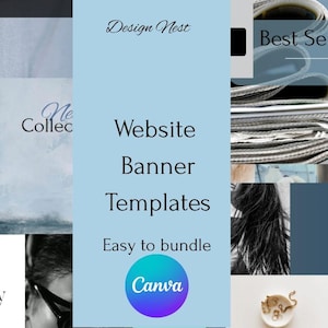 Editable Website Banners for Canva,  Web Banner, Fashion Boutique Web Banners, Banner, Shopify Banner, Website Banner Set, logo