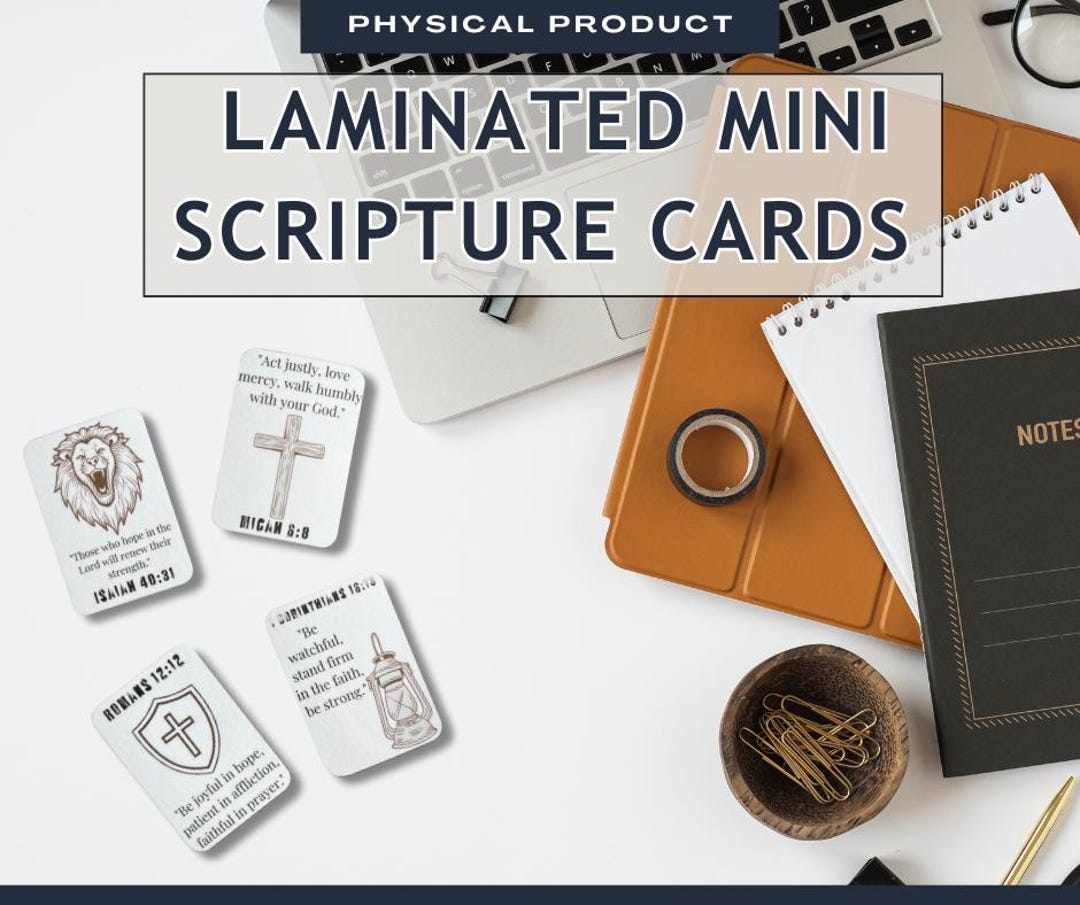 Scripture Card Set Laminated Scripture Cards for Men | 8-pack | Waterproof Mini Bible ...