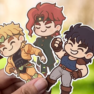 JoJo’s Bizarre Adventure Chibi Stickers – Dio, Joseph Joestar, & Noriaki Kakyoin
