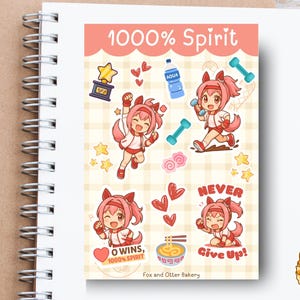 Haru Urara Chibi Sticker Sheet: Kawaii Anime Fitness Motivation