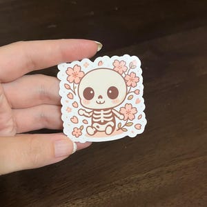 Kawaii Skeleton Stickers – Cute Kawaii Cherry Blossom | Cute Kawaii Halloween Stickers