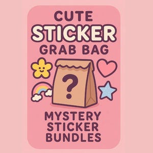 Bolsa sorpresa de pegatinas: 25 pegatinas kawaii + 2 marcapáginas aleatorios / ¡Sin repeticiones! Un adorable paquete de pegatinas aleatorias para diarios, agendas y regalos.