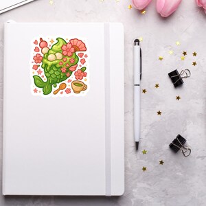 Matcha zeemeerminstaart dessertsticker – kawaii sakura mochi traktatie, lente matcha ijssticker, schattige kawaii zeemeermin
