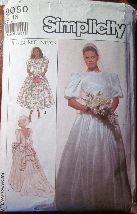 80s Simplicity 9050 Jessica Mcclintock Wedding Gown Bridesmaid Etsy