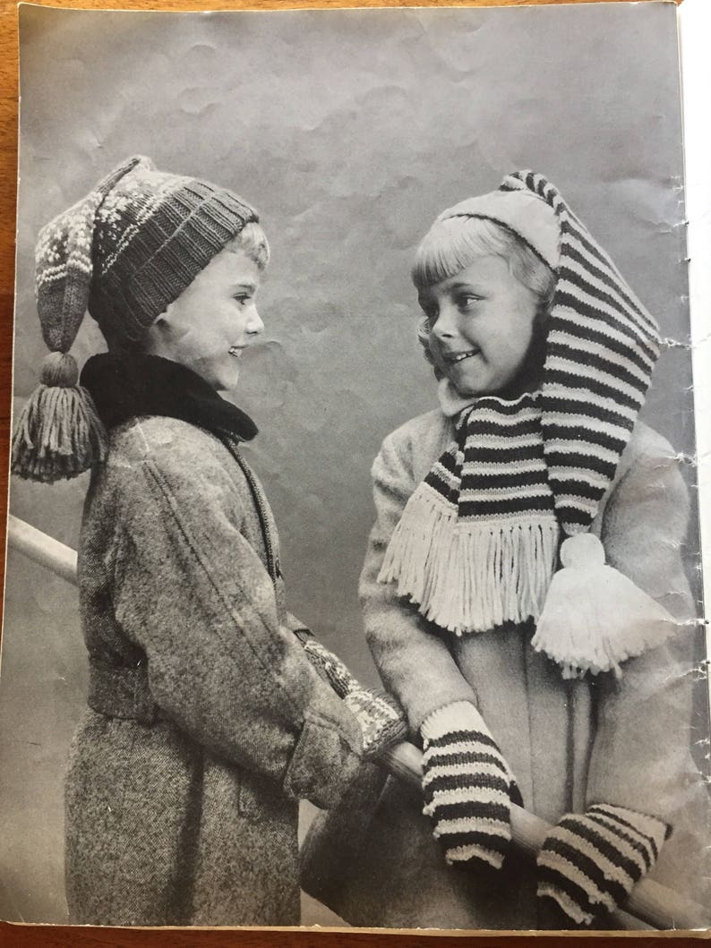 Caps and Mittens for Everybody from Bernat Handicrafter book 109 from 1960s