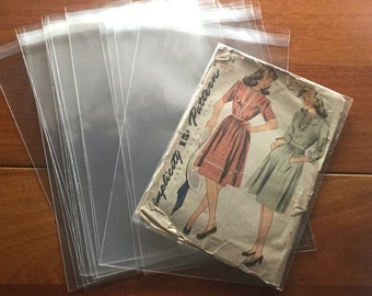 100 Acid Free Protective Envelopes for Sewing Patterns, Resealable 6 x 9 Perfect for Simplicity and Vogue
