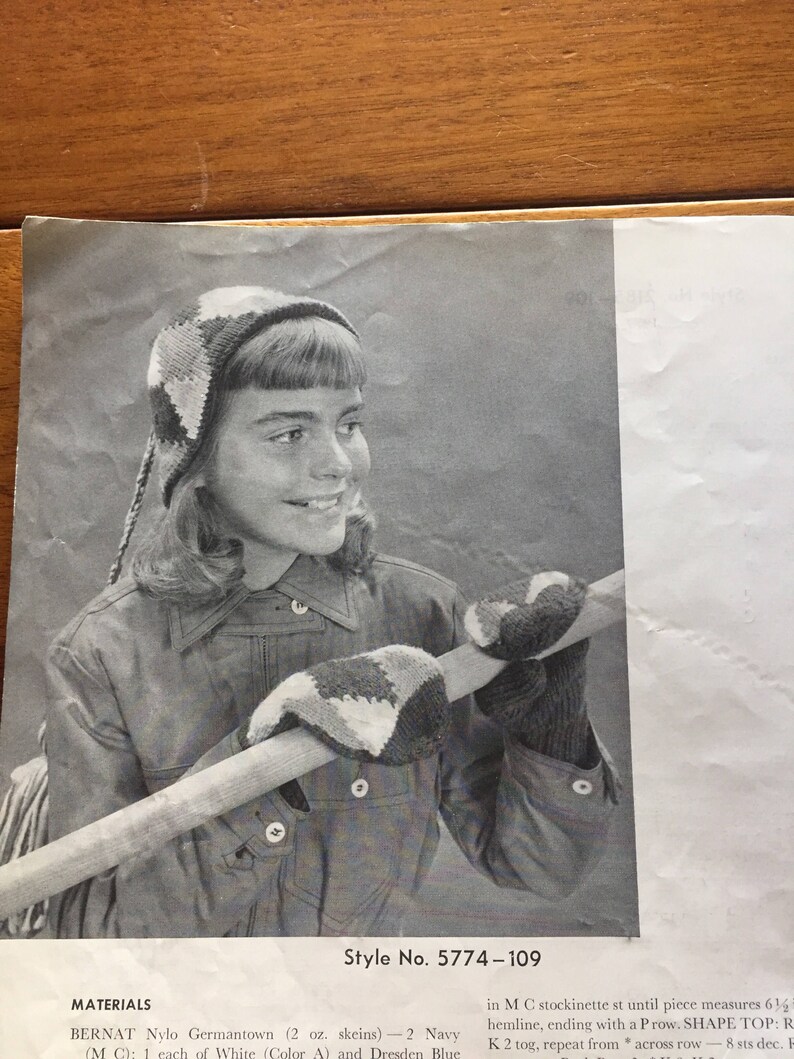 Caps and Mittens for Everybody from Bernat Handicrafter book 109 from 1960s