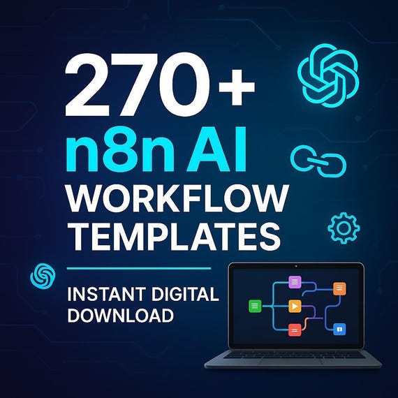 270+ n8n AI Automation Workflow Templates (Digital Download)