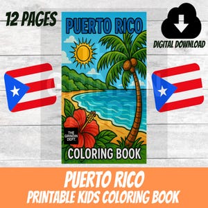 Puerto Rico Printable Coloring Book For Kids