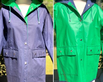 women's vinyl raincoat with hood