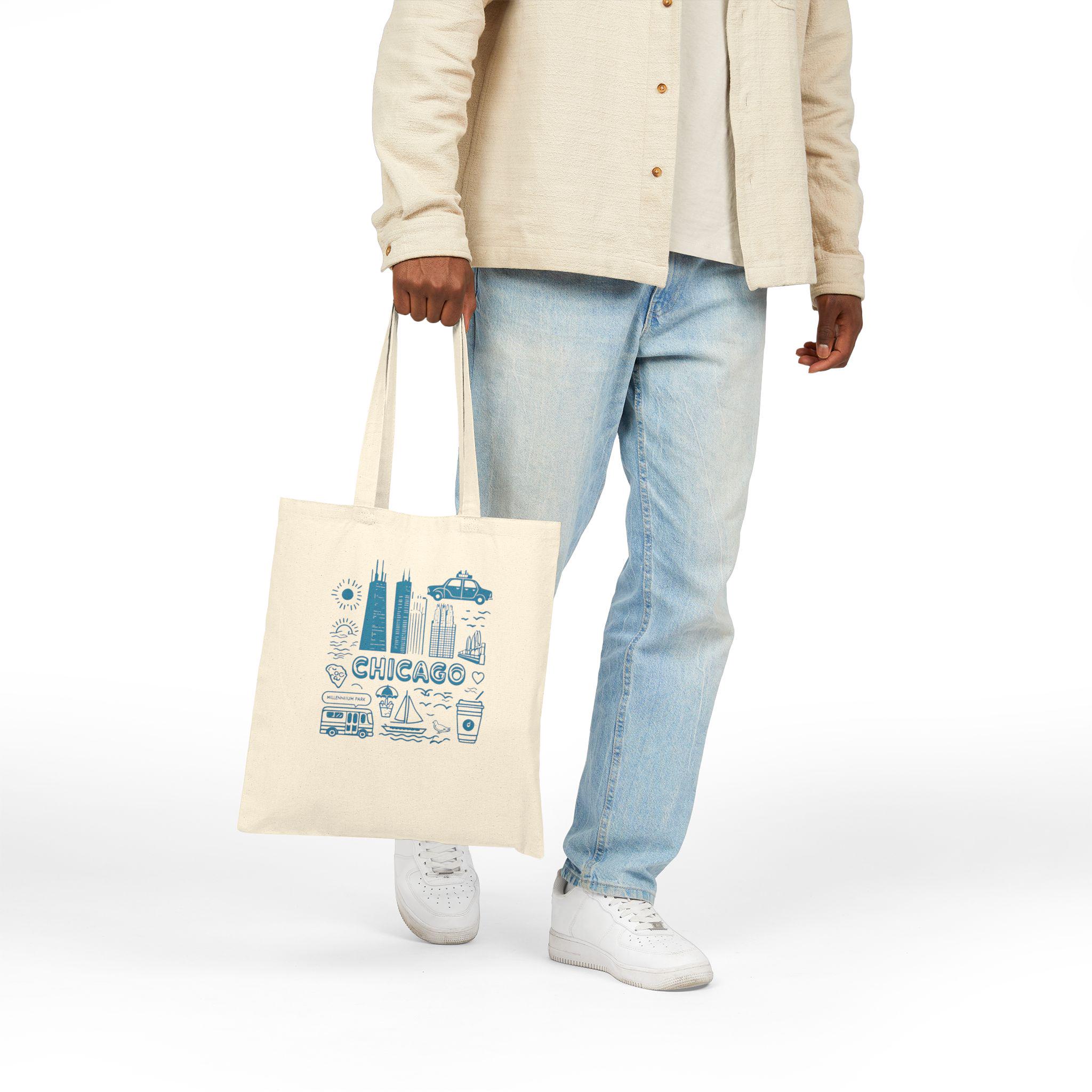 MNIGIU Chicago Alphabet Canvas Tote Bag - Reusable Eco-Friendly Shopper, Gift Bag, Welcome Bag - View #2