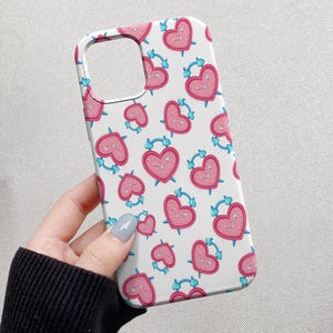 Colorful Heart Tough Phone Cases  Cute Gift for Her, Trendy Phone Accessories, Valentines Day, Birthday