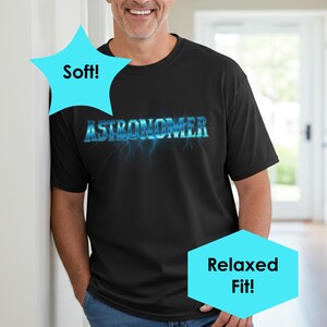 Astronomer Tshirt, Black Comfort Colors 1717 Unisex Tshirt, Relaxed Fit, Astronomy Gift, Space Lover Gift, Space Shirt, Science Shirts