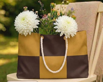 Autumn Color Block Weekender Bag, Fall Styling, Beach Bag, Autumn Accessory
