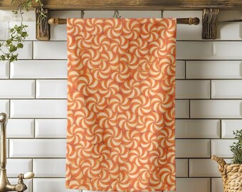 Orange and Cream Candy Tea Towel, Table Runner, Quilted Runner, Halloween Decorating, Autumn Gift, Halloween Home Decor, Fall Decor