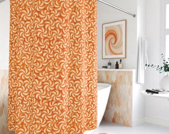 Orange and Cream Candy Shower Curtain, Bath Mat, Halloween Decorating, Candy Gift, Halloween Home Decor, Fall Decor