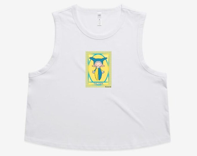 Crop Top Cotton Yellow The Fool Tarot Card S-XL Summer Style