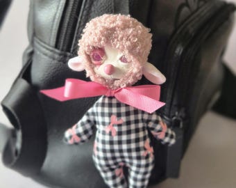 Backpack Charm Clown Polymer Clay: Colorful Handmade Whimsical Keychain