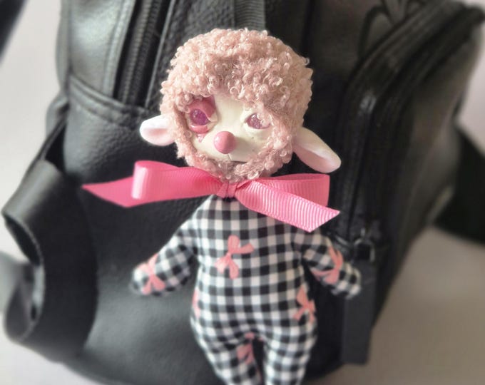 Backpack Charm Clown Polymer Clay: Colorful Handmade Whimsical Keychain