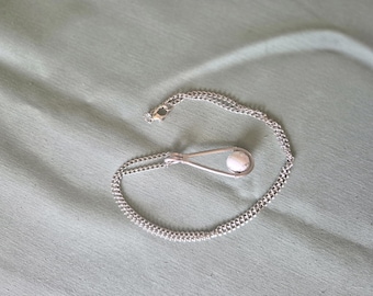 Sensory Fidget Necklace: Gold and White Teardrop Minimalist Design