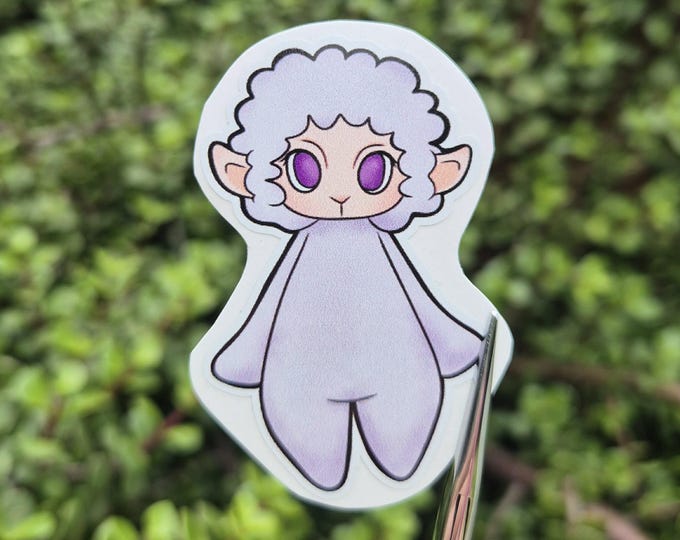 Purple Lamb Sticker, Cute Sheep Vinyl Sticker, Kawaii Farm Animal Decal for Laptop, Water Bottle, Planner, Nursery Gift