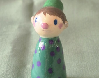 Gnome Handpainted Folkart Dollhouse Figure: Handmade OOAK Toy