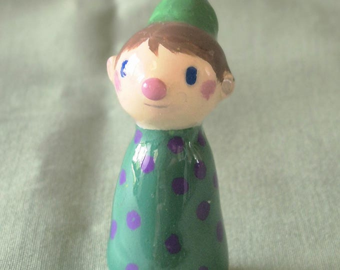 Gnome Handpainted Folkart Dollhouse Figure: Handmade OOAK Toy