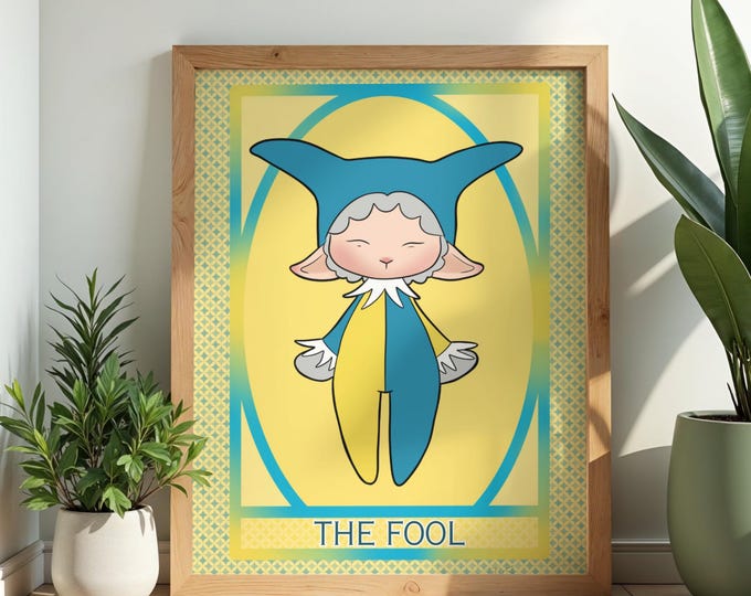 The Fool Tarot Wall Art Printable | Mystical Major Arcana Digital Download | Boho Occult Decor | Instant Printable Tarot Card Art