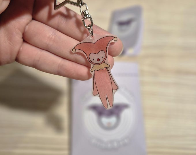 Mystery Clown Charm, Blind Bag 10cm Plastic Transparent Keychain