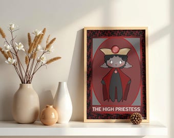 The High Priestess Tarot Wall Art Printable | Mystical Major Arcana Digital Download | Boho Occult Decor | Instant Printable Tarot Card Art