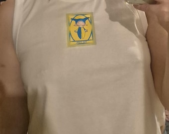 Crop Top Cotton Yellow The Fool Tarot Card S-XL Summer Style