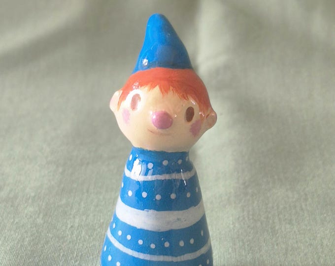 Storybook Gnome Dollhouse Figurine: Handpainted Folk Art Toy