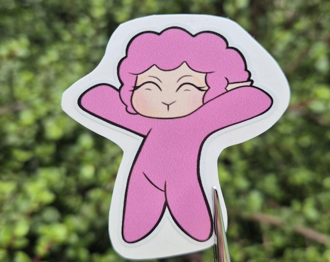 Pink Happy Lamb Sticker, Cute Sheep Vinyl Sticker, Kawaii Farm Animal Decal for Laptop, Water Bottle, Planner, Nursery Gift