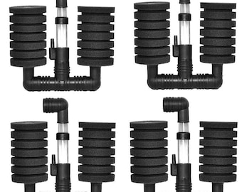 4 PCS Bio Sponge Filter Betta Fry Shrimp Double Head