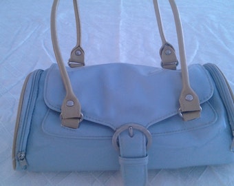 Fashion Handbag Blue Retro  1960's Bag Mod  Vintage
