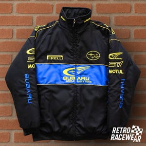SUBARU レーシングジャケット　上着　Lサイズ Unisex Adult Subaru Jacket Black Ebroidered Cotton Padded F
