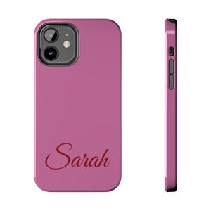 Personalized Tough Phone Case - Custom Name in Pink