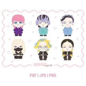 Tokyo Revengers / Printable Stickers / Sanzu / Ran / Rindou / Bonten / Haitani Brothers / PDF File / PNG / JPG